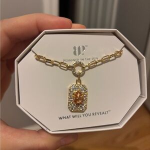 Amber Topaz Necklace with Sparkling Pendant - Bomb Party - New (never worn).